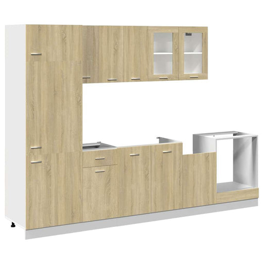 8 Piece Kitchen Cabinet Set "Lyon" Sonoma Oak Engineered Wood 8 Piece Kitchen Cabinet Set "Lyon" Sonoma Oak Engineered Wood