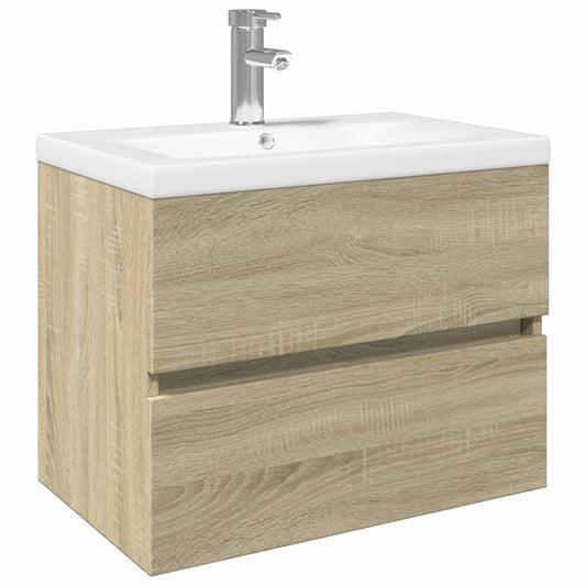 2 Piece Bathroom Furniture Set Ceramic and Engineered Wood 2 Piece Bathroom Furniture Set Ceramic and Engineered Wood