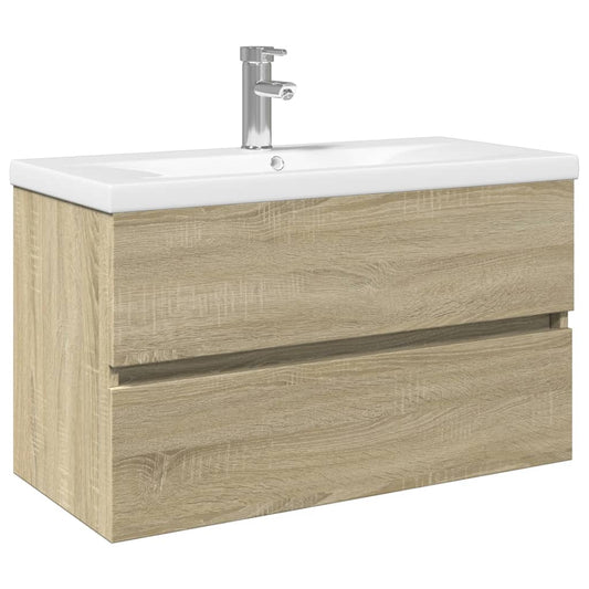 2 Piece Bathroom Furniture Set Ceramic and Engineered Wood 2 Piece Bathroom Furniture Set Ceramic and Engineered Wood
