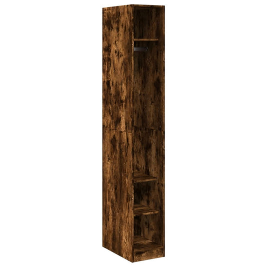 Wardrobe Smoked Oak 30x50x200 cm Engineered Wood Wardrobe Smoked Oak 30x50x200 cm Engineered Wood