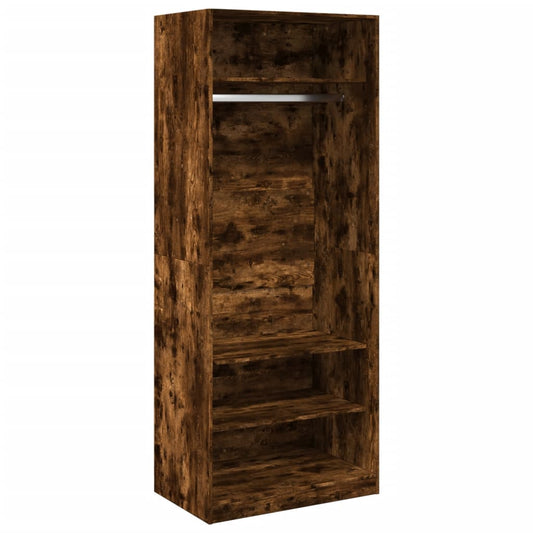Wardrobe Smoked Oak 80x50x200 cm Engineered Wood Wardrobe Smoked Oak 80x50x200 cm Engineered Wood