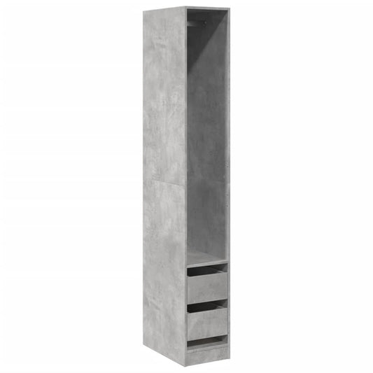 Wardrobe Concrete Grey 30x50x200 cm Engineered Wood Wardrobe Concrete Grey 30x50x200 cm Engineered Wood