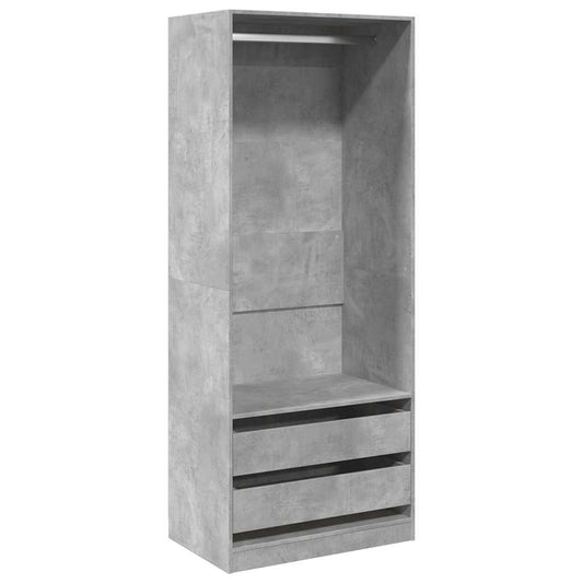 Wardrobe Concrete Grey 80x50x200 cm Engineered Wood Wardrobe Concrete Grey 80x50x200 cm Engineered Wood