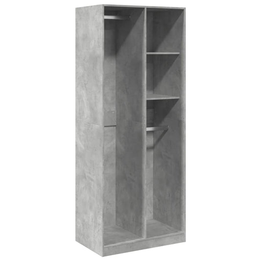 Wardrobe Concrete Grey 80x50x200 cm Engineered Wood Wardrobe Concrete Grey 80x50x200 cm Engineered Wood