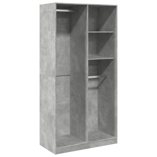 Wardrobe Concrete Grey 100x50x200 cm Engineered Wood Wardrobe Concrete Grey 100x50x200 cm Engineered Wood