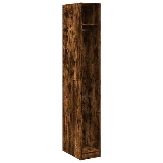 Wardrobe Smoked Oak 30x50x200 cm Engineered Wood Wardrobe Smoked Oak 30x50x200 cm Engineered Wood