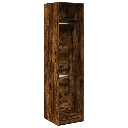 Wardrobe Smoked Oak 50x50x200 cm Engineered Wood Wardrobe Smoked Oak 50x50x200 cm Engineered Wood