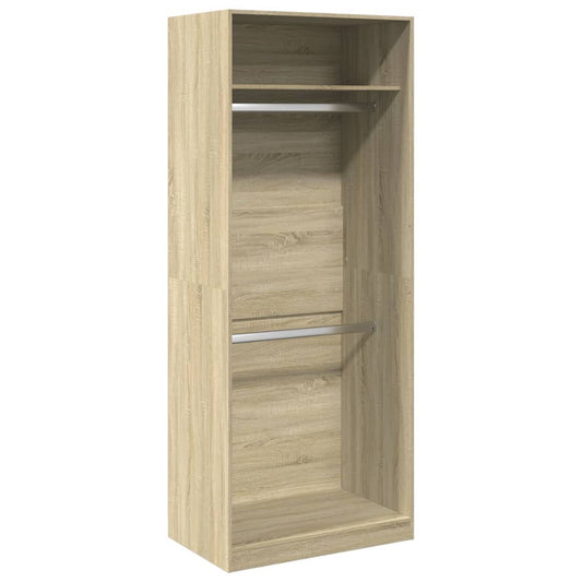 Wardrobe Sonoma Oak 80x50x200 cm Engineered Wood Wardrobe Sonoma Oak 80x50x200 cm Engineered Wood