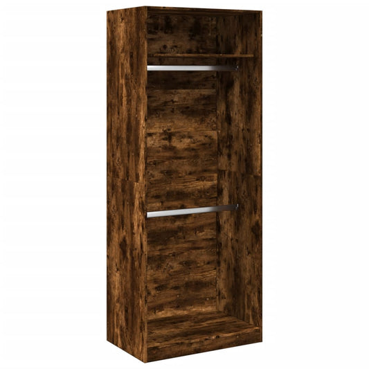 Wardrobe Smoked Oak 80x50x200 cm Engineered Wood Wardrobe Smoked Oak 80x50x200 cm Engineered Wood