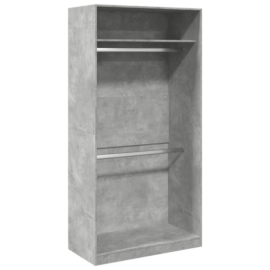 Wardrobe Concrete Grey 100x50x200 cm Engineered Wood Wardrobe Concrete Grey 100x50x200 cm Engineered Wood