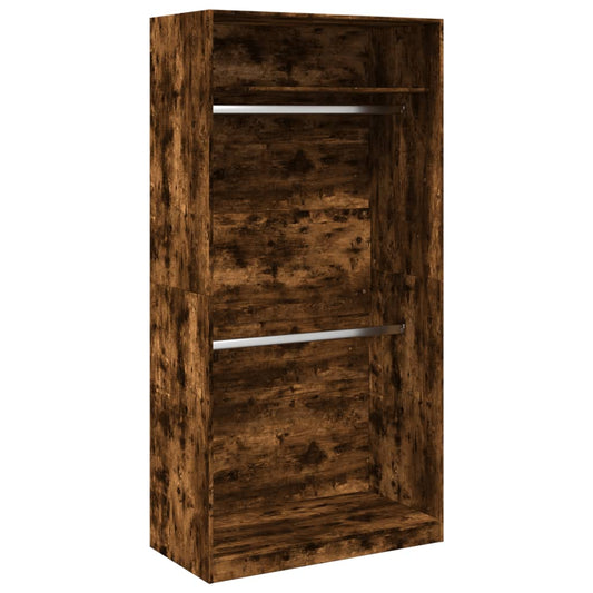 Wardrobe Smoked Oak 100x50x200 cm Engineered Wood Wardrobe Smoked Oak 100x50x200 cm Engineered Wood