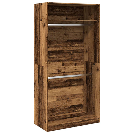 Wardrobe Old Wood 100x50x200 cm Engineered Wood Wardrobe Old Wood 100x50x200 cm Engineered Wood