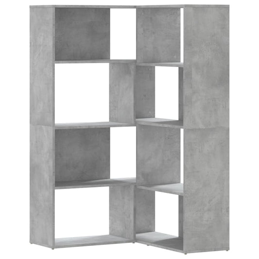 Corner Bookcase 4-Tier Concrete Grey 85x85x140 cm Engineered Wood Corner Bookcase 4-Tier Concrete Grey 85x85x140 cm Engineered Wood