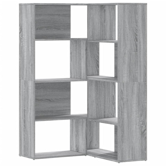 Corner Bookcase 4-Tier Grey Sonoma 85x85x140 cm Engineered Wood Corner Bookcase 4-Tier Grey Sonoma 85x85x140 cm Engineered Wood