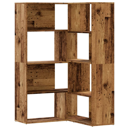 Corner Bookcase 4-Tier Old Wood 85x85x140 cm Engineered Wood Corner Bookcase 4-Tier Old Wood 85x85x140 cm Engineered Wood