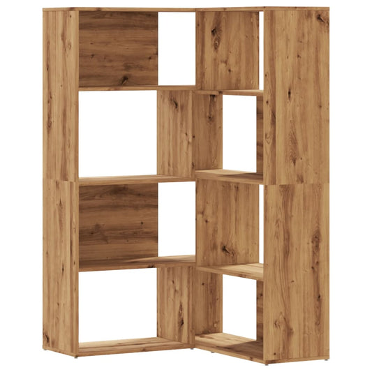Corner Bookcase 4-Tier Artisian Oak 85x85x140 cm Engineered Wood Corner Bookcase 4-Tier Artisian Oak 85x85x140 cm Engineered Wood