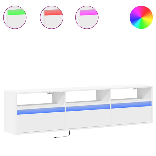 TV Wall Cabinet with LED White 180x31x45 cm TV Wall Cabinet with LED White 180x31x45 cm