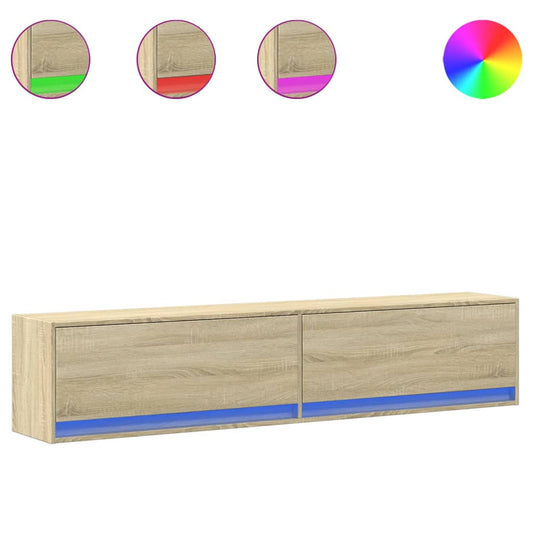 TV Wall Cabinet with LED Sonoma Oak 180x31x38 cm TV Wall Cabinet with LED Sonoma Oak 180x31x38 cm