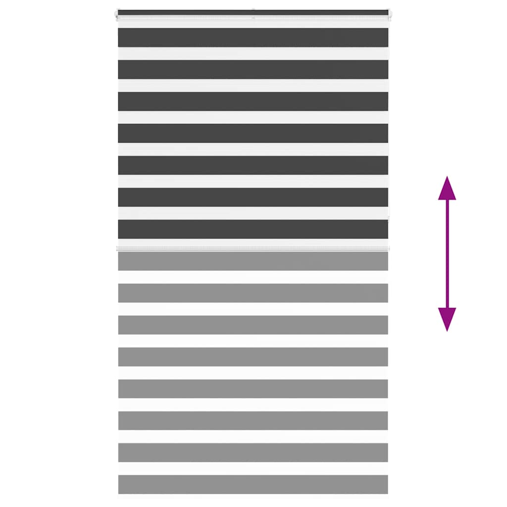 Zebra Blind Black 130x230 cm Fabric Width 125,9 cm Polyester