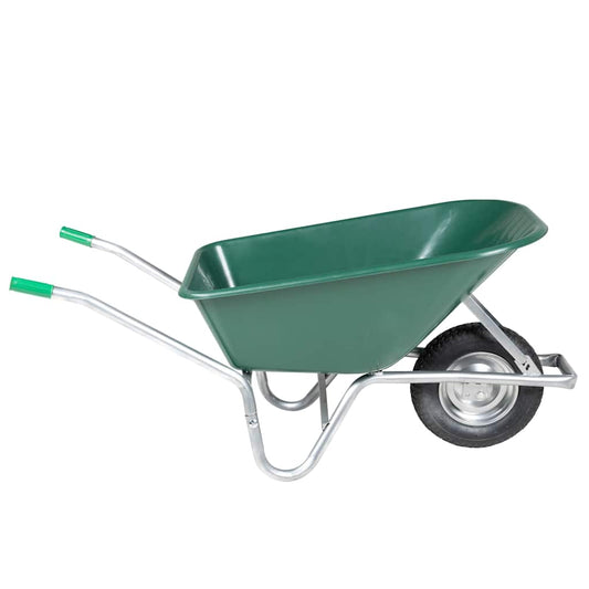 Wheelbarrow Green 90 L 150 kg Galvanised Steel and Plastic Wheelbarrow Green 90 L 150 kg Galvanised Steel and Plastic