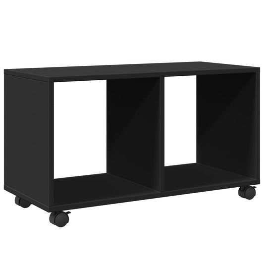  Rolling Cabinet Black 72x33x42.5 cm Engineered Wood  Rolling Cabinet Black 72x33x42.5 cm Engineered Wood