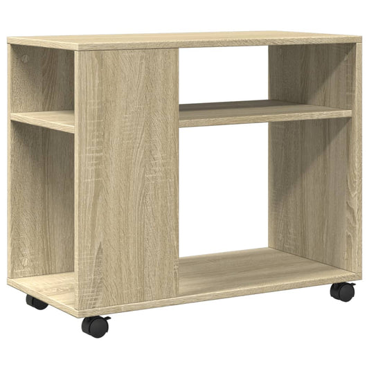 Side Table with Wheels Sonoma Oak 70x35x60 cm Engineered Wood Side Table with Wheels Sonoma Oak 70x35x60 cm Engineered Wood
