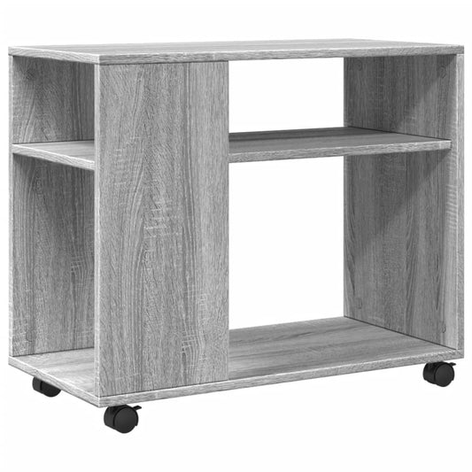 Side Table with Wheels Grey Sonoma 70x35x60 cm Engineered Wood Side Table with Wheels Grey Sonoma 70x35x60 cm Engineered Wood