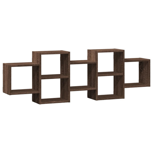 Wall Shelf Brown Oak 129x18x42 cm Engineered Wood Wall Shelf Brown Oak 129x18x42 cm Engineered Wood