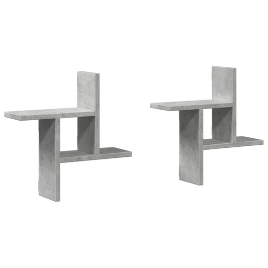 Wall Shelves 2 pcs Concrete Grey 38x12x38 cm Engineered Wood Wall Shelves 2 pcs Concrete Grey 38x12x38 cm Engineered Wood