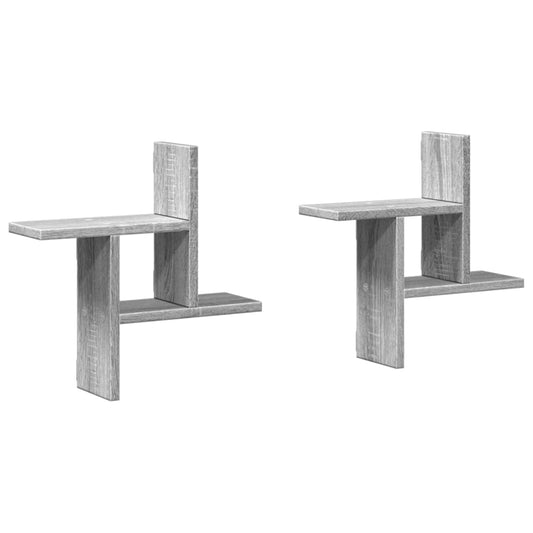 Wall Shelves 2 pcs Grey Sonoma 38x12x38 cm Engineered Wood Wall Shelves 2 pcs Grey Sonoma 38x12x38 cm Engineered Wood