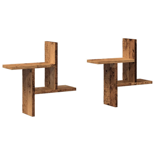 Wall Shelves 2 pcs Old Wood 38x12x38 cm Engineered Wood Wall Shelves 2 pcs Old Wood 38x12x38 cm Engineered Wood
