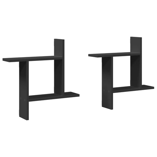 Wall Shelves 2 pcs Black 50x12x50 cm Engineered Wood Wall Shelves 2 pcs Black 50x12x50 cm Engineered Wood