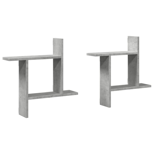 Wall Shelves 2 pcs Concrete Grey 50x12x50 cm Engineered Wood Wall Shelves 2 pcs Concrete Grey 50x12x50 cm Engineered Wood