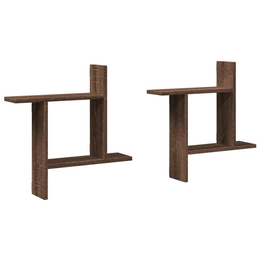 Wall Shelves 2 pcs Brown Oak 50x12x50 cm Engineered Wood Wall Shelves 2 pcs Brown Oak 50x12x50 cm Engineered Wood