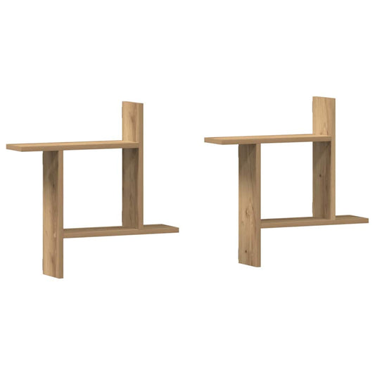 Wall Shelves 2 pcs Artisian Oak 50x12x50 cm Engineered Wood Wall Shelves 2 pcs Artisian Oak 50x12x50 cm Engineered Wood