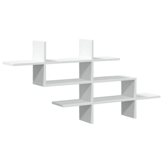 Wall Shelf White 124.5x18x60.5 cm Engineered Wood Wall Shelf White 124.5x18x60.5 cm Engineered Wood