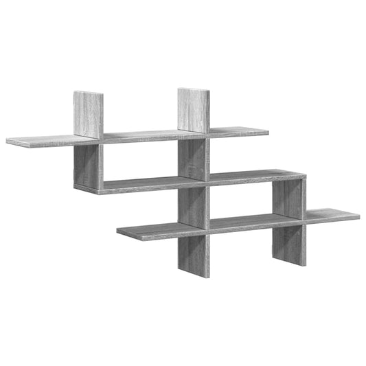 Wall Shelf Grey Sonoma 124.5x18x60.5 cm Engineered Wood Wall Shelf Grey Sonoma 124.5x18x60.5 cm Engineered Wood