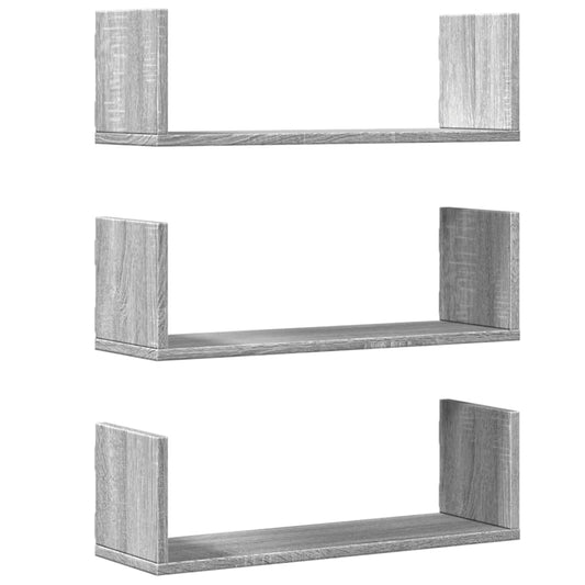 Wall Shelves 3 pcs Grey Sonoma 58x18x18 cm Engineered Wood Wall Shelves 3 pcs Grey Sonoma 58x18x18 cm Engineered Wood