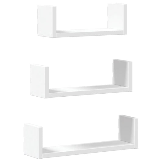 Wall Shelf 3 pcs White Engineered Wood Wall Shelf 3 pcs White Engineered Wood