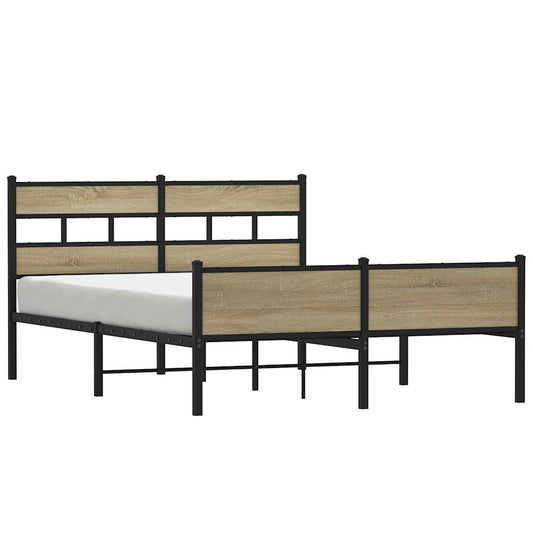 Metal Bed Frame without Mattress Sonoma Oak 160x200 cm Metal Bed Frame without Mattress Sonoma Oak 160x200 cm