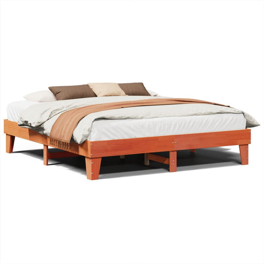 Bed Frame without Mattress Wax Brown 200x200 cm Solid Wood Pine Bed Frame without Mattress Wax Brown 200x200 cm Solid Wood Pine