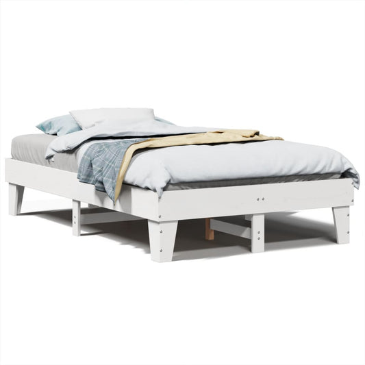 Bed Frame without Mattress White 120x200 cm Solid Wood Pine Bed Frame without Mattress White 120x200 cm Solid Wood Pine
