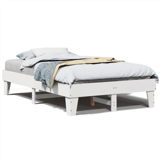 Bed Frame without Mattress White 135x190 cm Double Solid Wood Pine Bed Frame without Mattress White 135x190 cm Double Solid Wood Pine