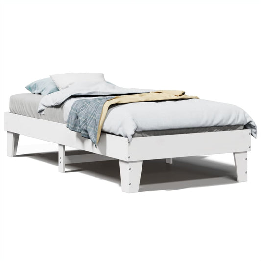 Bed Frame without Mattress White 90x190 cm Single Solid Wood Pine Bed Frame without Mattress White 90x190 cm Single Solid Wood Pine