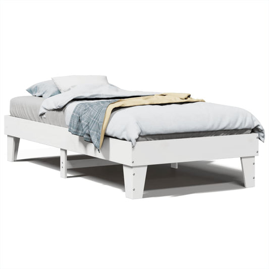 Bed Frame without Mattress White 75x190 cm Small Single Solid Wood Pine Bed Frame without Mattress White 75x190 cm Small Single Solid Wood Pine