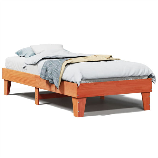Bed Frame without Mattress Wax Brown 75x190 cm Small Single Solid Wood Pine Bed Frame without Mattress Wax Brown 75x190 cm Small Single Solid Wood Pine