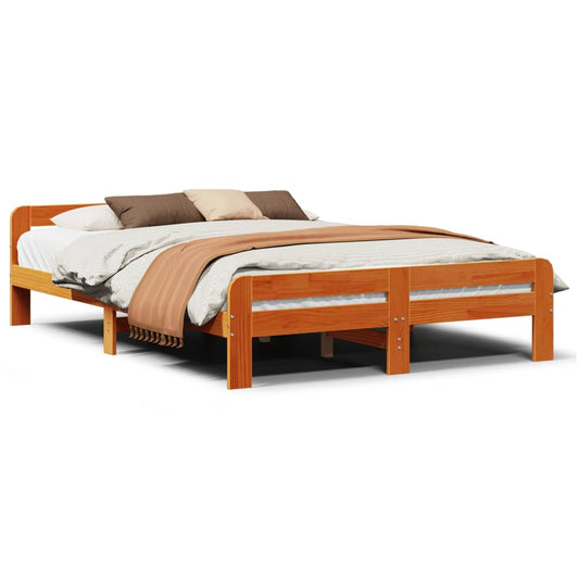 Bed Frame without Mattress Wax Brown 150x200 cm Solid Wood Pine Bed Frame without Mattress Wax Brown 150x200 cm Solid Wood Pine