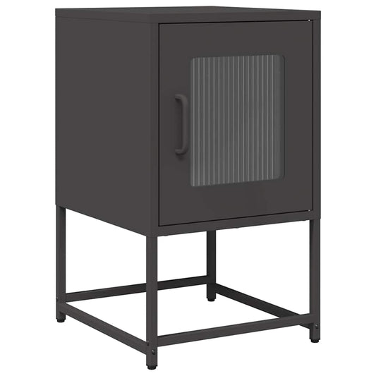 Bedside Cabinet Black 36x39x60.5 cm Cold-rolled Steel Bedside Cabinet Black 36x39x60.5 cm Cold-rolled Steel