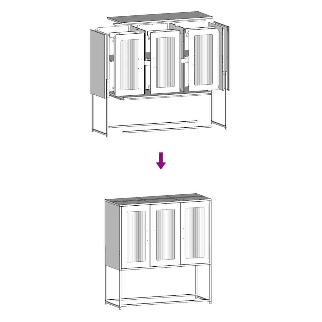 Sideboard White 100,5x39x107 cm Cold-rolled Steel
