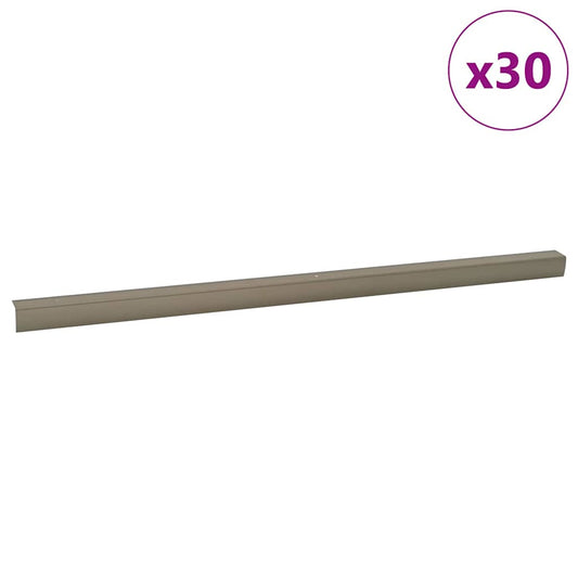 Stair Nosings 30 pcs Champagne 67 x 3 x 2 cm Aluminium Stair Nosings 30 pcs Champagne 67 x 3 x 2 cm Aluminium